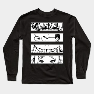 SNF1 Sousou no Frieren Beyond Journeys End at the Funeral manga characters HIMMEL HEITER EISEN FRIEREN black and white minimalist anime eyes vector gifts October 2023 Long Sleeve T-Shirt